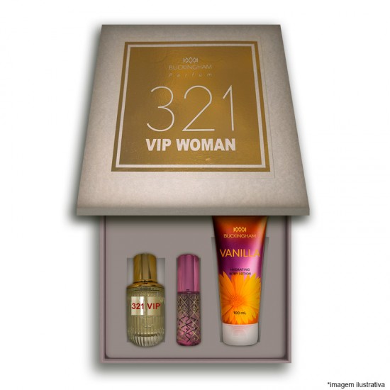 Kit 321 VIP Feminino Perfume 30ml + 15ml + Creme 100ml