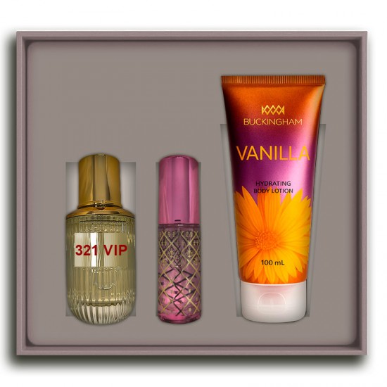 Kit 321 VIP Feminino Perfume 30ml + 15ml + Creme 100ml
