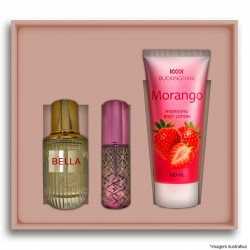 Kit Bella Feminino Perfume 30ml + 15ml + Creme 100ml