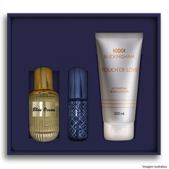Kit Blue Ocean Perfume 30ml + 15ml + Creme 100ml