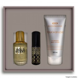 Kit Gold Scent Masculino Perfume 30ml + 15ml + Creme 100ml