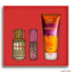 Kit Paixão Feminino Perfume 30ml + 15ml + Creme 100ml