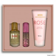 Kit Rose Feminino Perfume 30ml + 15ml + Creme 100ml