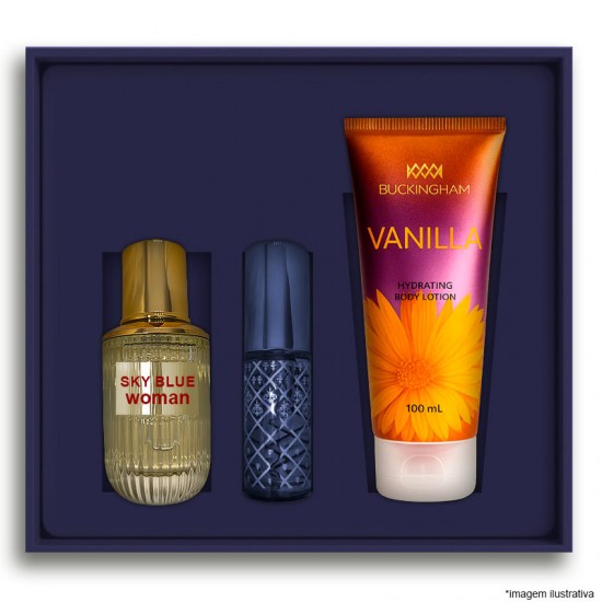 Kit Sky Blue Feminino Perfume 30ml + 15ml + Creme 100ml